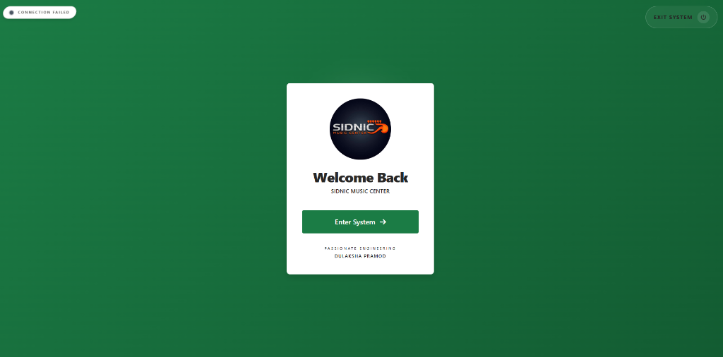 Sidnic Music POS Welcome